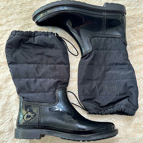 Calvin Klein Womens Black Puffer Waterproof Winter Boots size 11 - Picture 1 of 8